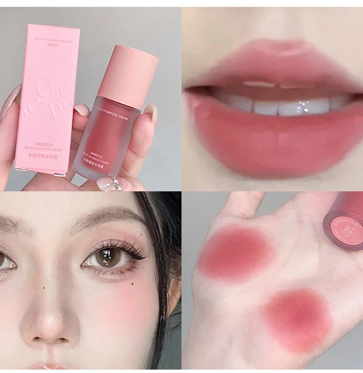 Gege Bear Smooth Multi-purpose Cream Expansion Color Blush Eye Shadow Not Easy to Fade Nude Matte Velvet Lip Glaze