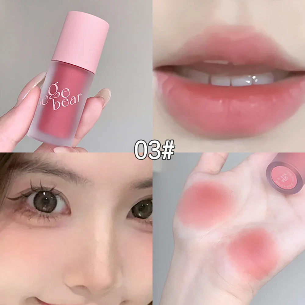 Gege Bear Smooth Multi-purpose Cream Expansion Color Blush Eye Shadow Not Easy to Fade Nude Matte Velvet Lip Glaze
