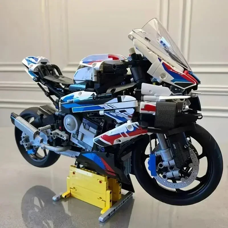 2025Motorcycle Building Bocks Simulation Motorcycle Model Decoration Assembly Model Difficult Toy Boy Educational Creature Gifts