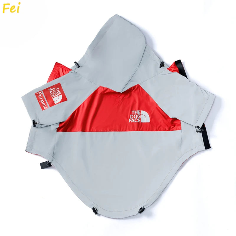 French Bulldog Stormproof Jacket Windproof Waterproof Dog Coat with Face Cover,Reflective Sports Outfit for Frenchie Winter Wear