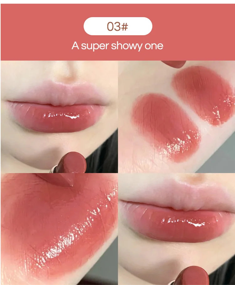Silky Glossy Lipstick Gege Bear Pump Lips Moisture Water Bomb Comfortable Ultra Sheen Non-Stick Cup Lip Balm