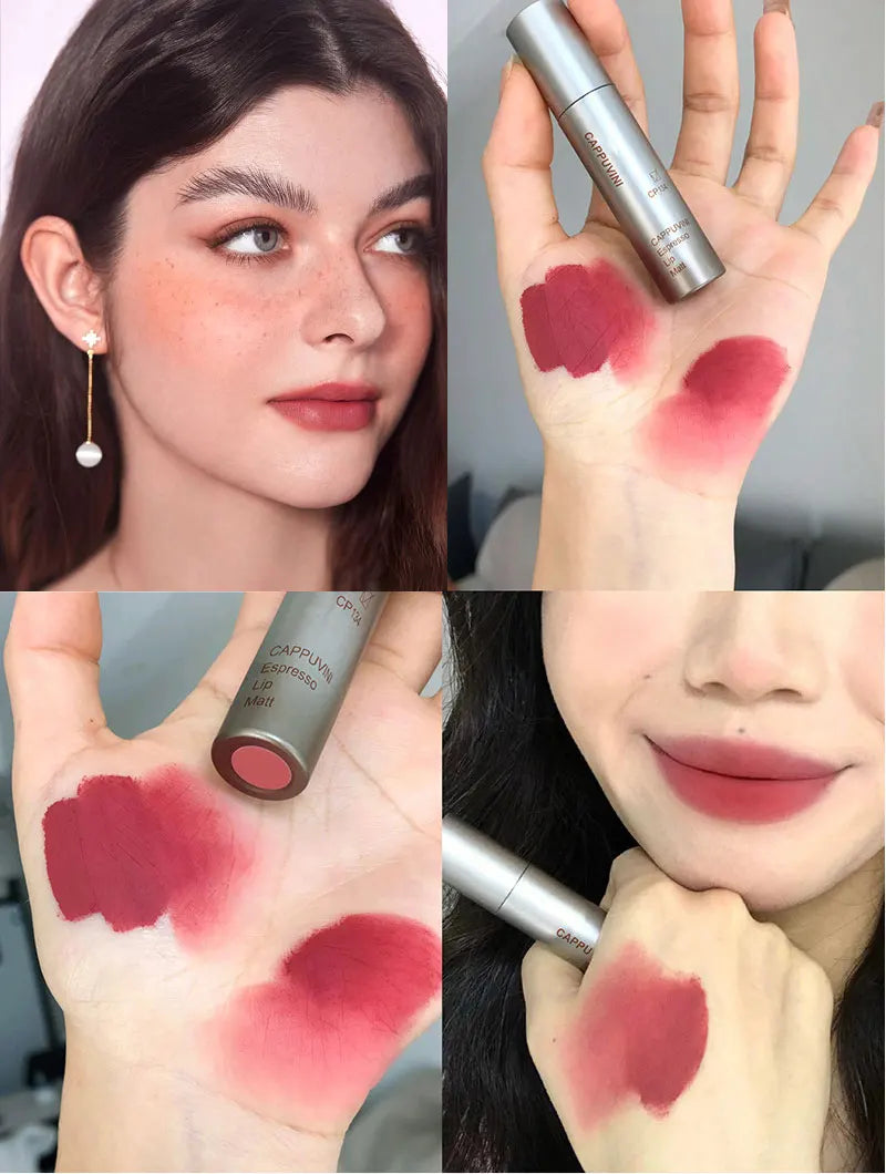 Single Velvet Matte Mist Lip Gloss,Waterproof Non-Stick Cup Lip Glaze Smudge Proof Not Fade Liquid Lipstick