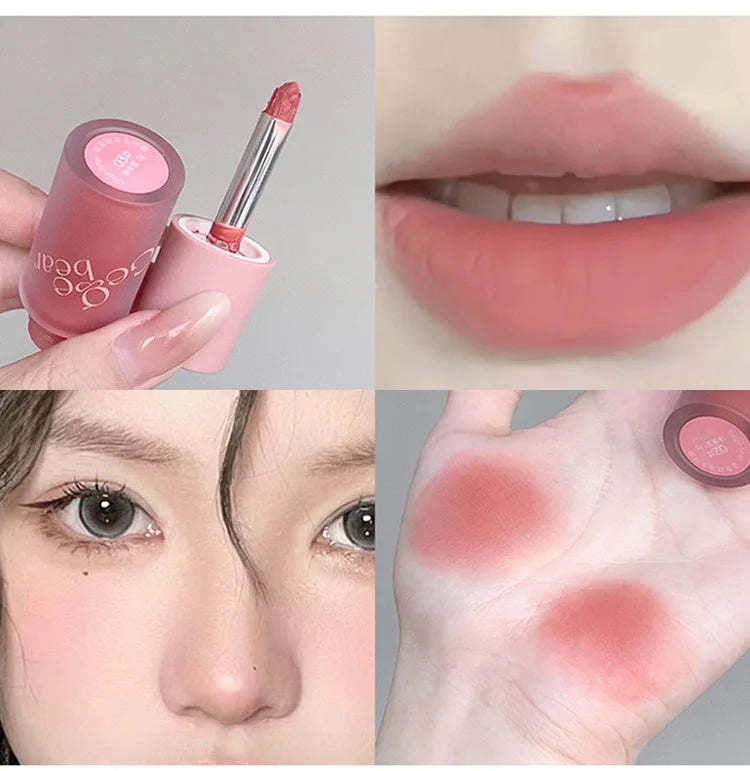 Gege Bear Smooth Multi-purpose Cream Expansion Color Blush Eye Shadow Not Easy to Fade Nude Matte Velvet Lip Glaze