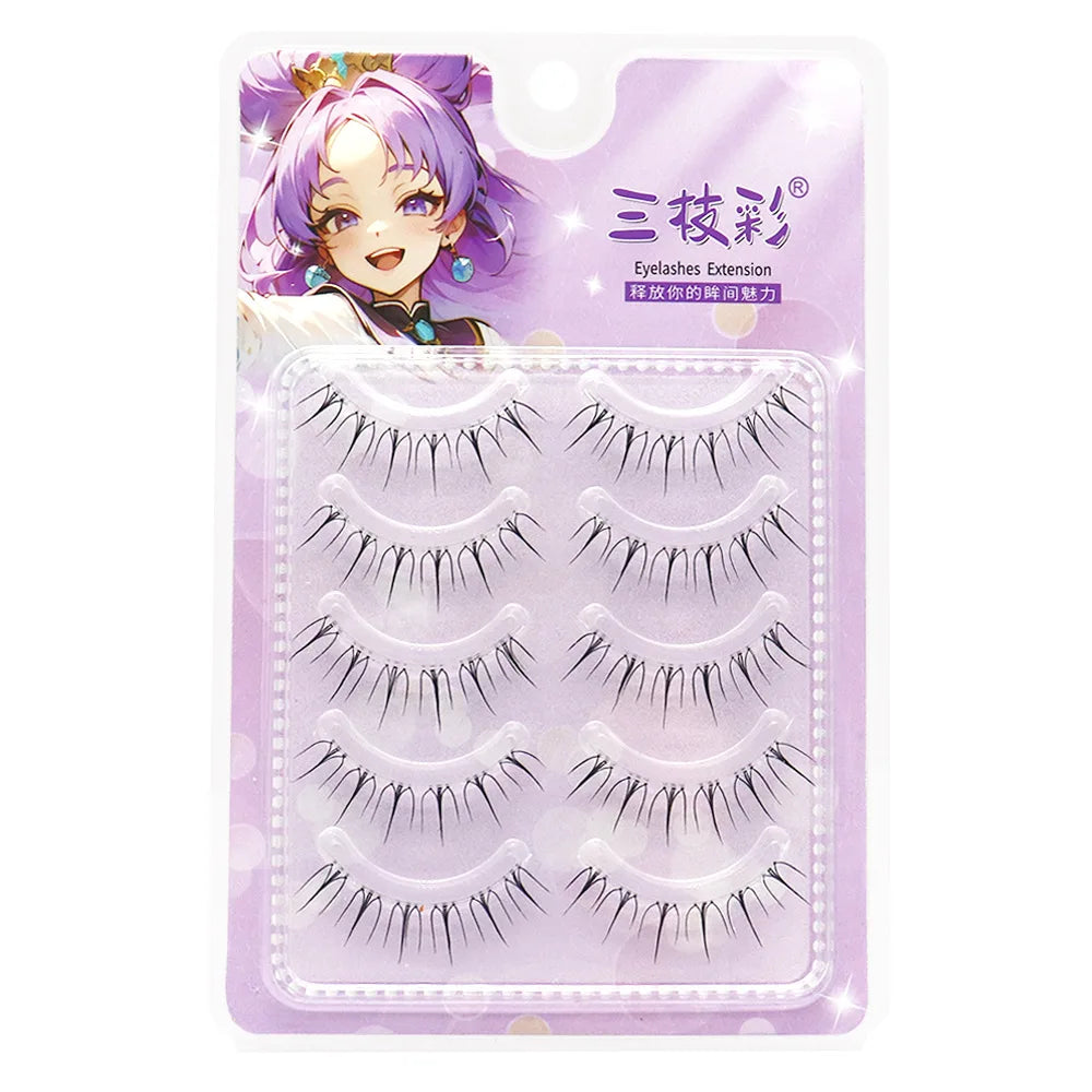 Korean U-shaped False Eyelashes Ins Zhang Yuanying False Eyelashes Natural Wispy Soft V Shaped Lash Extension Comic Eye Makeup