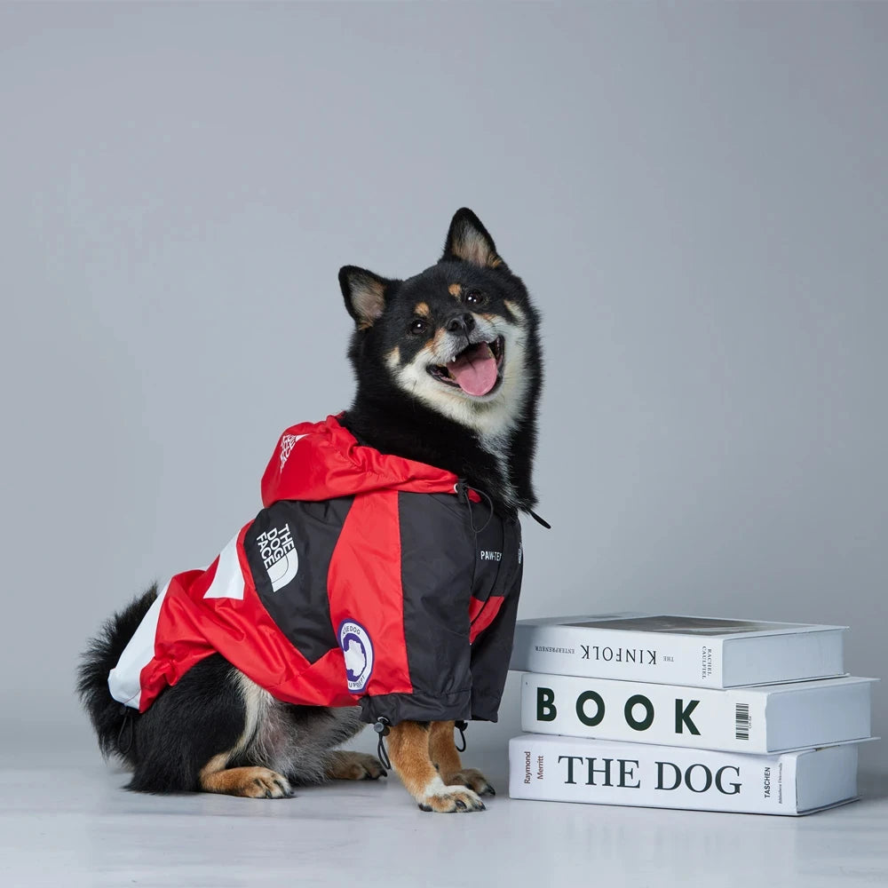 French Bulldog Stormproof Jacket Windproof Waterproof Dog Coat with Face Cover,Reflective Sports Outfit for Frenchie Winter Wear