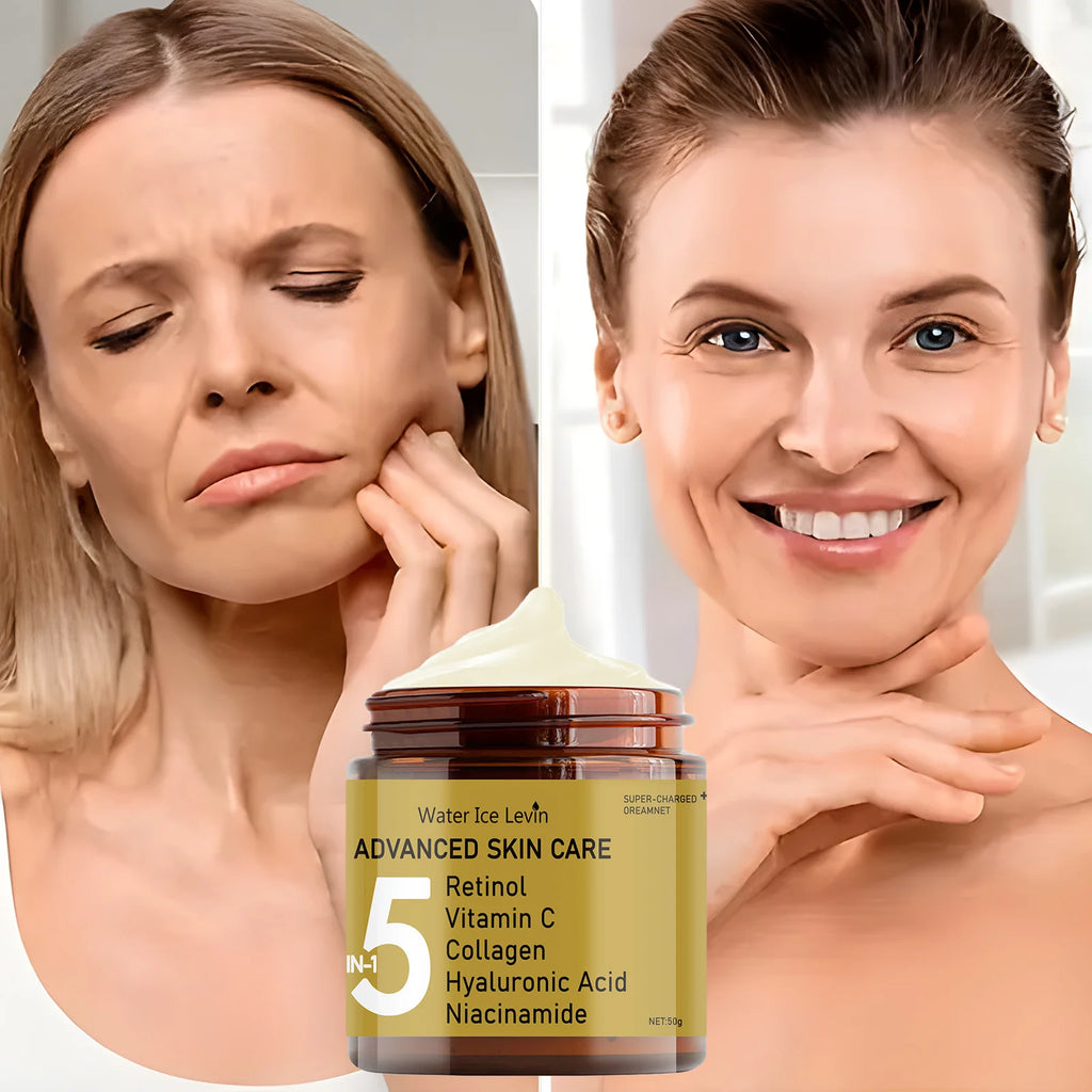 Facial Cream Contains Hyaluronic Acid, Collagen, Retinol and Niacinamide Moisturizes and Nutrition, Soft, Elasticity, and Energetic Skin