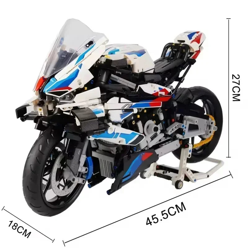 2025Motorcycle Building Bocks Simulation Motorcycle Model Decoration Assembly Model Difficult Toy Boy Educational Creature Gifts