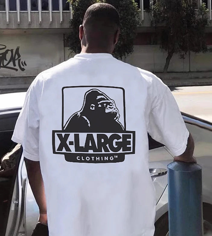 2025 Heavy American High Street Hip Hop Gorilla Alphabet Printed Round Neck Cotton Short Sleeve T-shirt for Men and Women