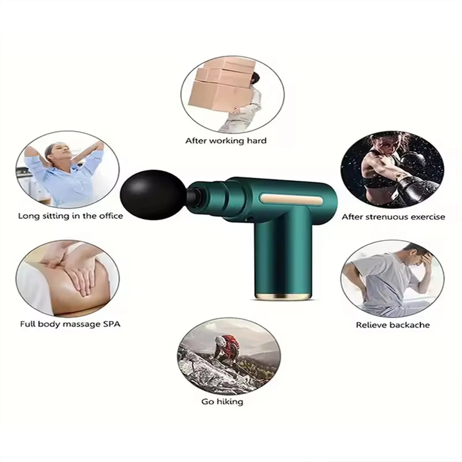New Portable Fascia Gun Deep Tissue Massage Mini Lightweight and Adjustable Speed Massage Equipment Suitable for the Whole Body
