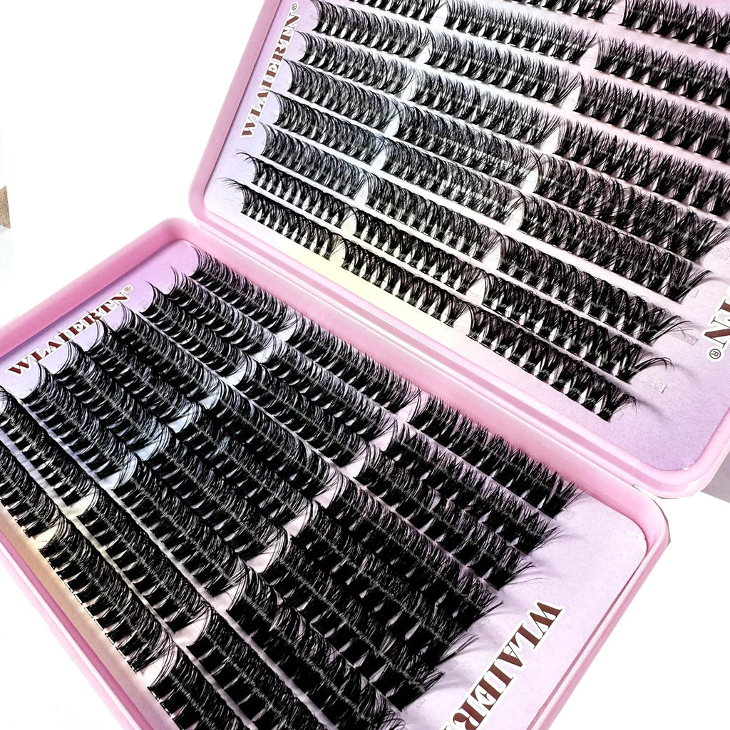 Faux Mink Eyelashes 540Cluster C Curled 9-16mm Mixed Natural Eyelash Extension 3D Russian Strip Personal Eyelash Makeup Tool