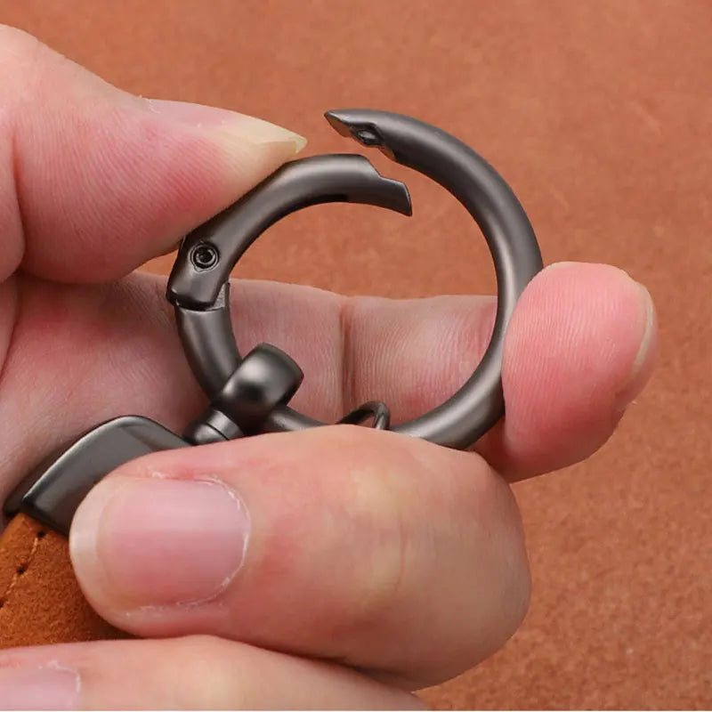 1PC Simple PU Leather Keychain Women Men Car Key Ring Chain Holder Key Strap Waist Wallet Keyring Business Party Jewelry Gifts