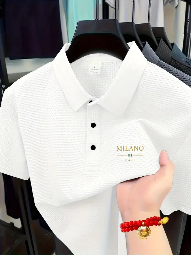 Cool POLO Shirt for men casual wear lapel button-down solid color men's vintage shirt S-2XL