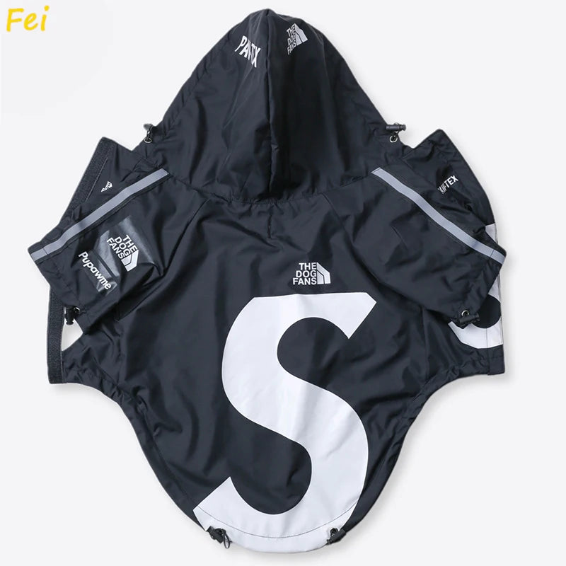 French Bulldog Stormproof Jacket Windproof Waterproof Dog Coat with Face Cover,Reflective Sports Outfit for Frenchie Winter Wear