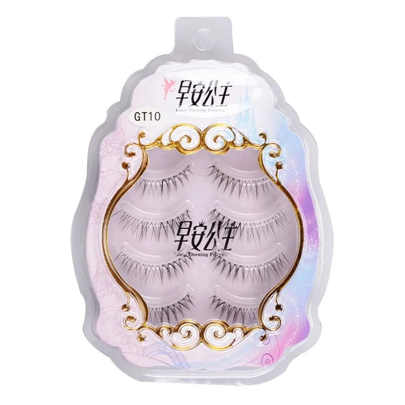 4pairs Natural False Eyelashes Thin Band Hand Made Short Lighter Eyelash Cosplay Korean Fashion Wispy Extension Makeup Tools