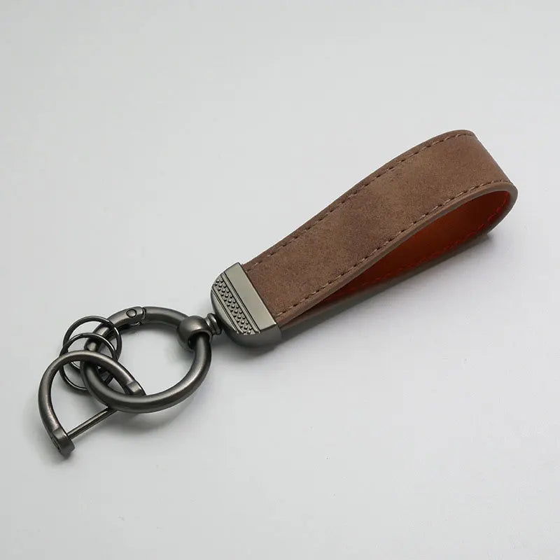 1PC Simple PU Leather Keychain Women Men Car Key Ring Chain Holder Key Strap Waist Wallet Keyring Business Party Jewelry Gifts