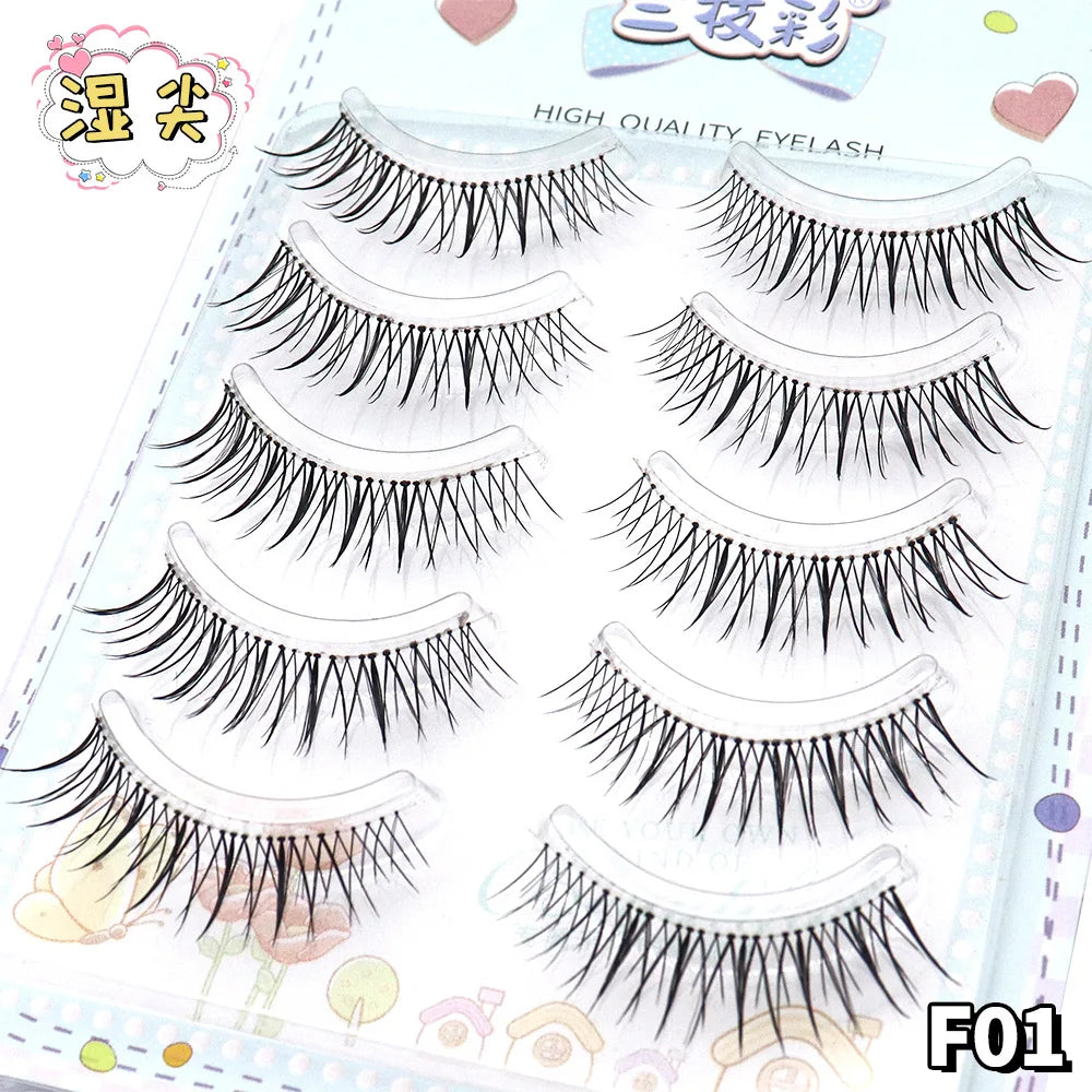 Korean U-shaped False Eyelashes Ins Zhang Yuanying False Eyelashes Natural Wispy Soft V Shaped Lash Extension Comic Eye Makeup