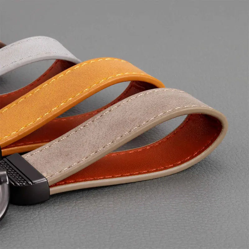 1PC Simple PU Leather Keychain Women Men Car Key Ring Chain Holder Key Strap Waist Wallet Keyring Business Party Jewelry Gifts