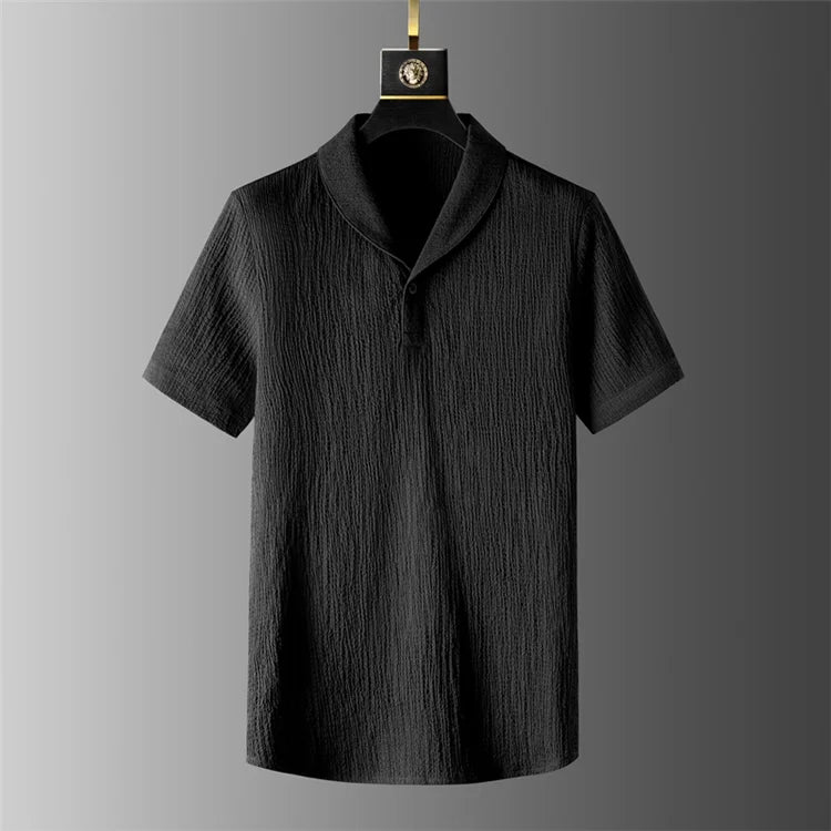 Ice Silk Qui Dry Linen Set Men Summer Thin Loose Set ort Sve Nine Points Pants Two Piece Set Trendy Casual Sportswear