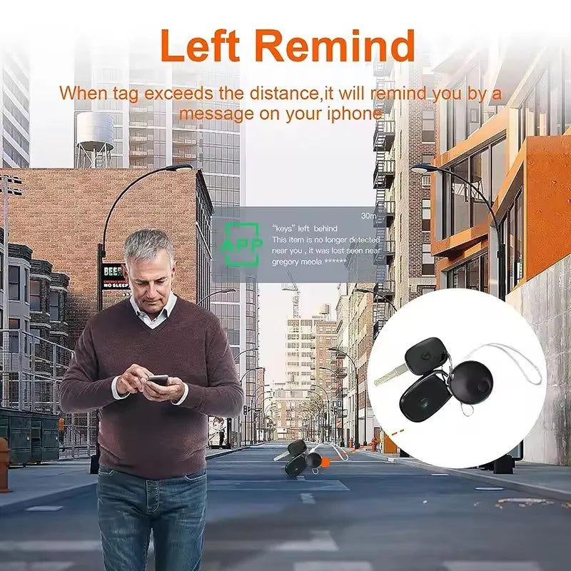 New Mini Smart Tag Bluetooth Luggage Tracker Works with Apple Find My (iOS Only) Item Locator for Key Luggage Backpack