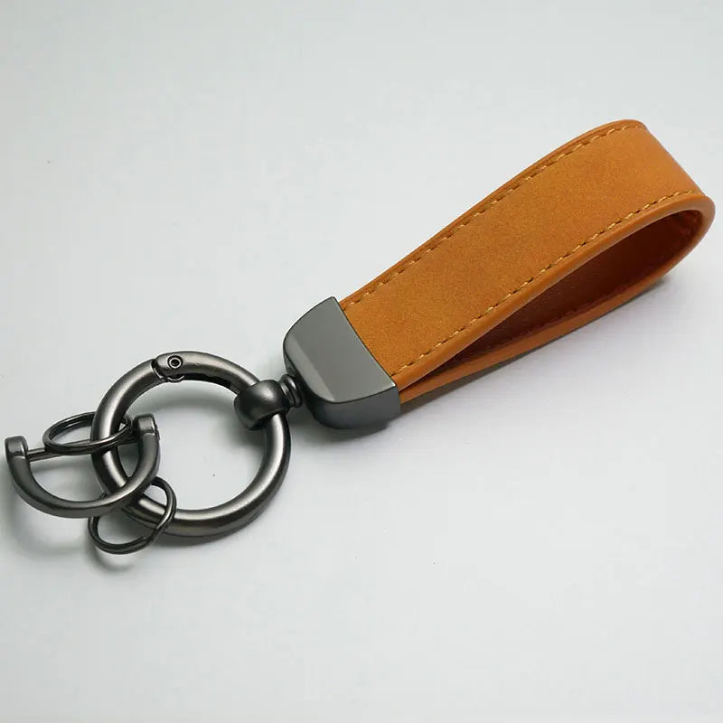 1PC Simple PU Leather Keychain Women Men Car Key Ring Chain Holder Key Strap Waist Wallet Keyring Business Party Jewelry Gifts